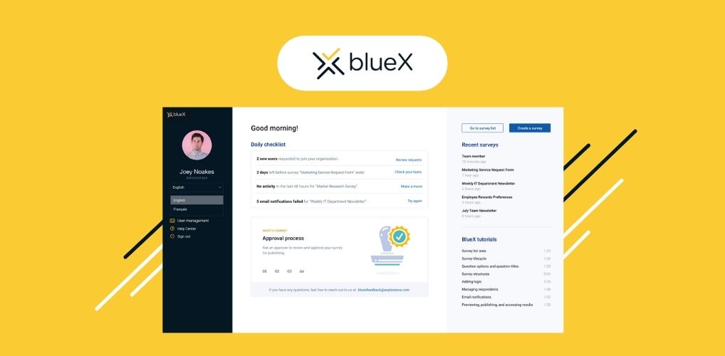 A screenshot of BlueX 1.8